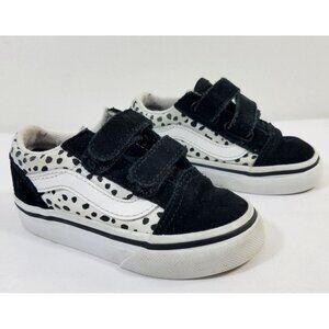 Vans Old Skool Dots Animal Print Sneakers Toddler Size 5 Black & White
